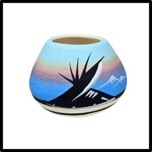 Native American Navajo Hand Painted Pottery Signed